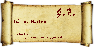 Gálos Norbert névjegykártya